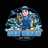 personnage de une voiture machine à laver, pour logo et mascotte conception vecteur