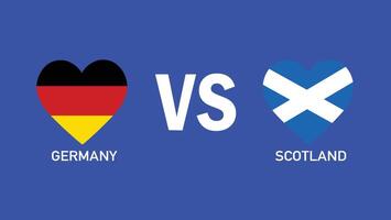 Allemagne et Écosse rencontre conception cœur drapeau européen nations 2024 équipes des pays européen Allemagne Football symbole logo illustration vecteur
