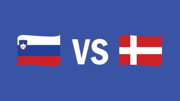 slovénie et Danemark rencontre conception emblème drapeau européen nations 2024 équipes des pays européen Allemagne Football symbole logo illustration vecteur