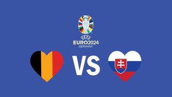 Belgique et la slovaquie rencontre cœur emblème euro 2024 conception équipes avec officiel symbole logo abstrait des pays européen Football illustration vecteur