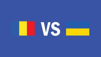 Roumanie et Ukraine rencontre conception drapeau emblème européen nations 2024 équipes des pays européen Allemagne Football symbole logo illustration vecteur