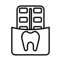 mastication gencive ligne icône conception vecteur