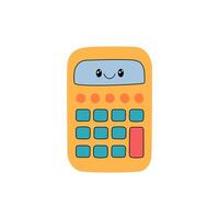 calculatrice mignonne isolé illustration. école la fourniture élément. éducatif personnage vecteur