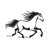 fonctionnement cheval logo modèle isolé sur blanc conception image vecteur