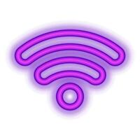 signal Wifi, néon violet effet vague. illustration vecteur