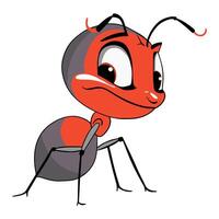 mignonne fourmi dessin animé personnage. illustration de marrant fourmi isolé sur blanche. vecteur