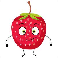 marrant fraise. mignonne fruit personnage. des fruits. vecteur