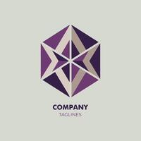 une hexagonal logo dans en sourdine violets et beiges vecteur