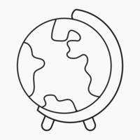 une globe sur une supporter avec une ligne dessin de le Terre vecteur