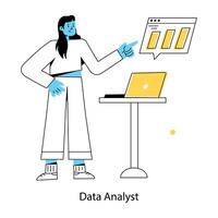 branché Les données analyste vecteur