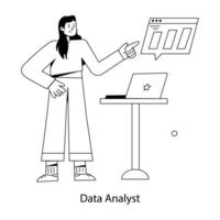 branché Les données analyste vecteur