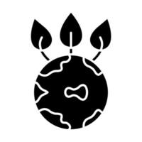icône de glyphe de planète verte vecteur