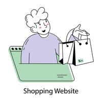 site de shopping tendance vecteur