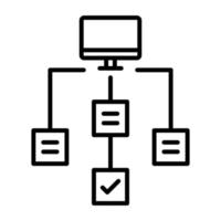 icône de ligne de flux de travail vecteur