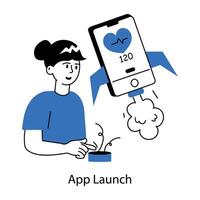 branché app lancement vecteur