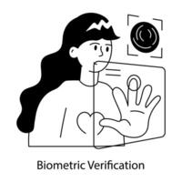 vérification biométrique à la mode vecteur