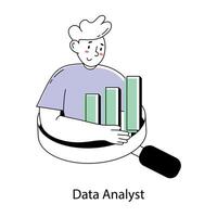 branché Les données analyste vecteur