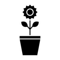 icône de glyphe de pot de plante vecteur