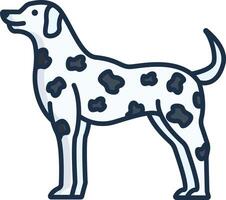 dalmatien chien linéaire Couleur illustration vecteur