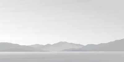 minimaliste campagne paysage avec Montagne gammes graphique illustré avoir Vide espace. vecteur
