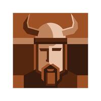 illustration 137, géométrique illustration de viking homme vecteur