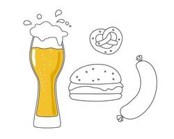 bières, de l'alcool et vite nourriture Burger vecteur