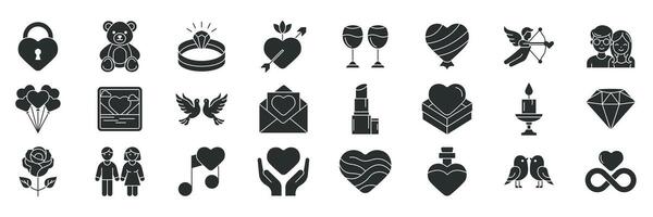 l'amour Icônes ensemble, inclus Icônes comme cœur, rose, nounours ours, diamant et plus symboles collection, logo isolé illustration vecteur