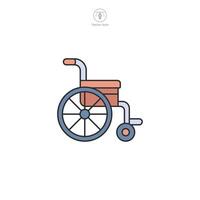 fauteuil roulant icône. médical ou soins de santé thème symbole illustration isolé sur blanc Contexte vecteur