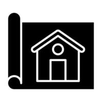 icône de glyphe de plan de maison vecteur