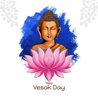 content Bouddha Purnima ou vesak journée Festival salutation carte vecteur