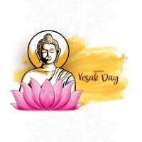 magnifique content vesak journée ou Bouddha Purnima Festival carte conception vecteur