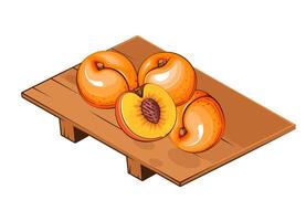 assiette avec abricots. assiette de des fruits illustration. biologique conception concept. main tiré des fruits collection. fruit assiette isolé. ferme des produits. vecteur