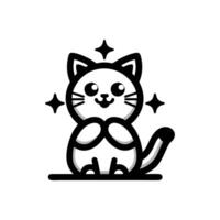 chat mignonne logo conception inspiration, noir chat logo illustration vecteur