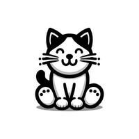 chat mignonne logo conception inspiration, noir chat logo illustration vecteur