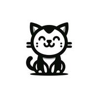 chat mignonne logo conception inspiration, noir chat logo illustration vecteur