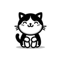 chat mignonne logo conception inspiration, noir chat logo illustration vecteur