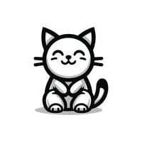 chat mignonne logo conception inspiration, noir chat logo illustration vecteur