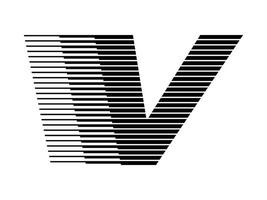 v alphabet logo ligne la vitesse abstrait optique illusion Bande demi-teinte symbole icône illustration vecteur