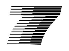 sept nombre la vitesse ligne abstrait optique illusion Bande demi-teinte symbole icône illustration vecteur