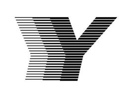 y alphabet logo ligne la vitesse abstrait optique illusion Bande demi-teinte symbole icône illustration vecteur