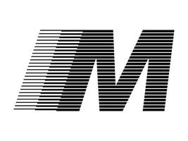 m alphabet logo ligne la vitesse abstrait optique illusion Bande demi-teinte symbole icône illustration vecteur