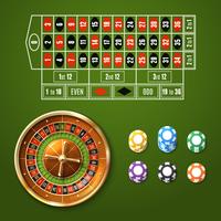 Set de roulette européenne vecteur