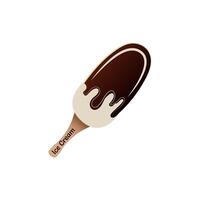 esquimau la glace crème logo dessert illustration Chocolat couverture cool vanille goût vecteur