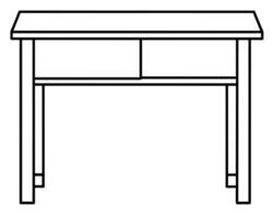 table en bois isolé sur fond blanc vecteur