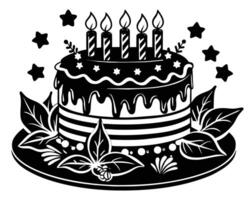 gâteau d'anniversaire avec des bougies vecteur