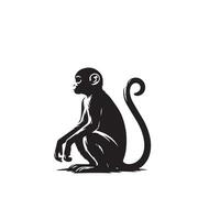 singe silhouette Vide et blanche. singe logo, singe illustration vecteur