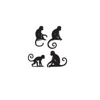 singe silhouette Vide et blanche. singe logo, singe illustration vecteur