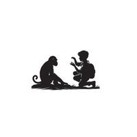 singe silhouette Vide et blanche. singe logo, singe illustration vecteur