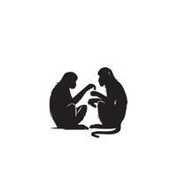 singe silhouette Vide et blanche. singe logo, singe illustration vecteur