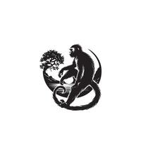 singe silhouette Vide et blanche. singe logo, singe illustration vecteur